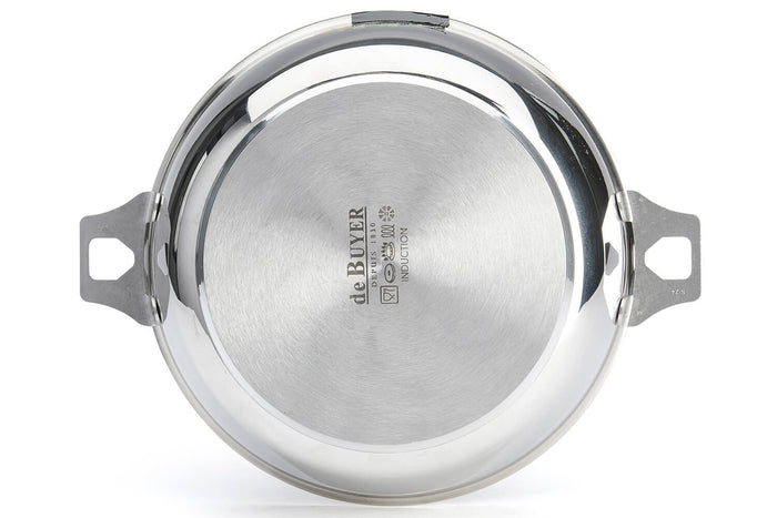 Sauteuse bombée De Buyer Milady Twisty 24cm en acier inoxydable