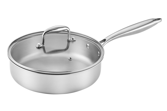 Sauteuse Pradel Excellence Lumia en inox avec couvercle en verre - 24cm
