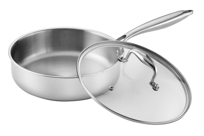 Sauteuse Pradel Excellence Lumia en inox avec couvercle en verre - 24cm