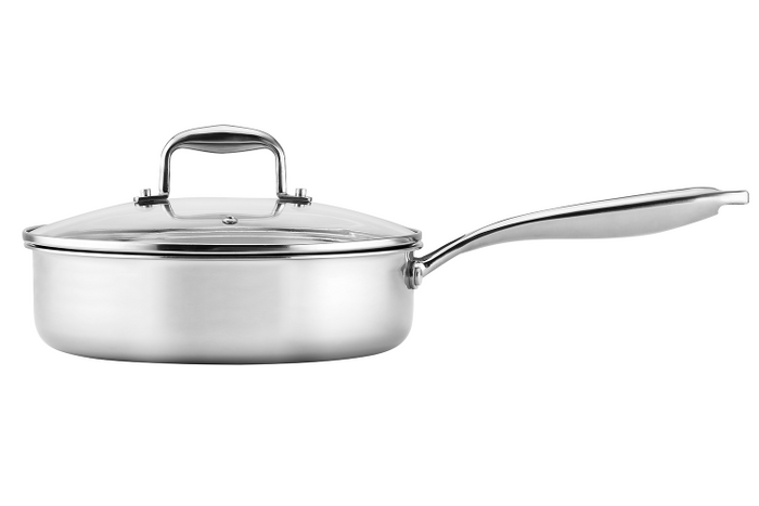 Sauteuse Pradel Excellence Lumia en inox avec couvercle en verre - 24cm