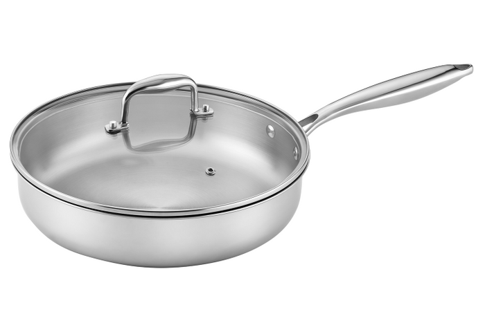Sauteuse Pradel Excellence Lumia en inox avec couvercle en verre - 28cm