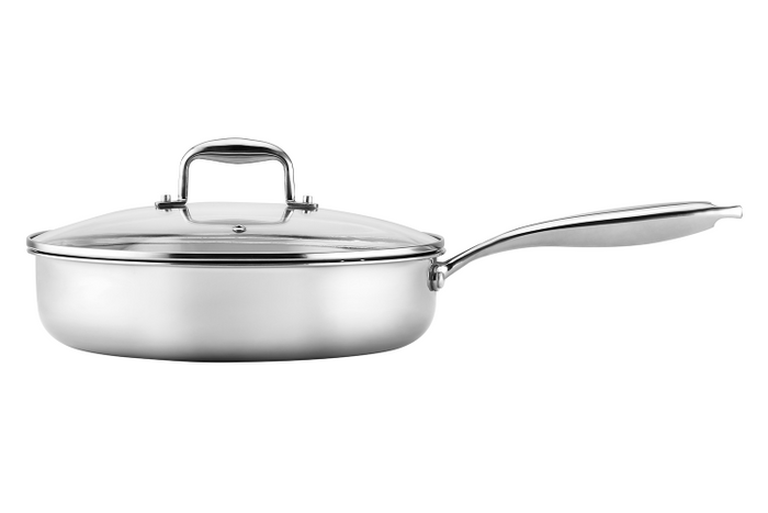 Sauteuse Pradel Excellence Lumia en inox avec couvercle en verre - 28cm