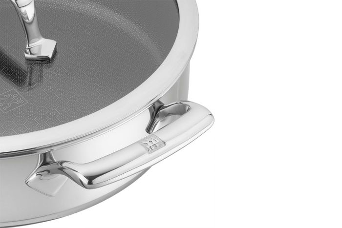 Sauteuse provençale Zwilling Peak Ceraforce® HyCoat en inox et revêtement céramique avec couvercle en verre 26cm