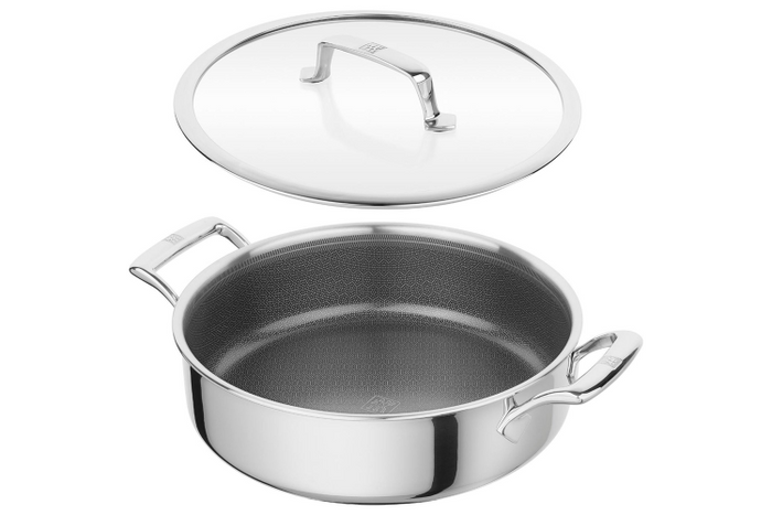 Sauteuse provençale Zwilling Peak Ceraforce® HyCoat en inox et revêtement céramique avec couvercle en verre 26cm