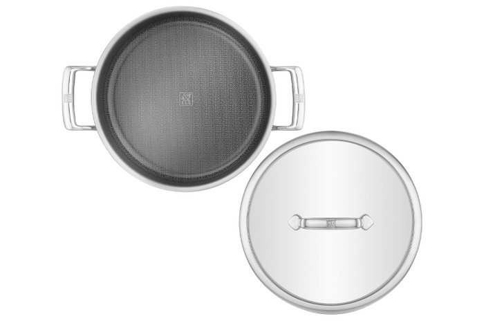 Sauteuse provençale Zwilling Peak Ceraforce® HyCoat en inox et revêtement céramique avec couvercle en verre 26cm