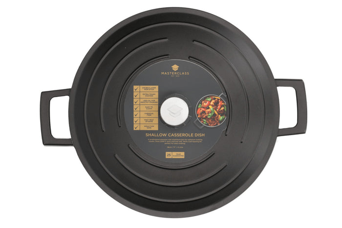 Sauteuse ronde MasterClass compatible induction en fonte d'aluminium noir 4L