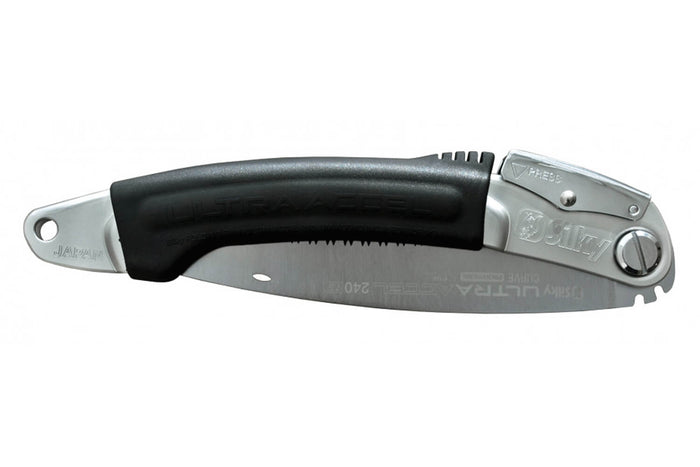 Scie pliante d'élagage Silky Curve Ultra Accel 446-24 lame courbée manche caoutchouc noir 29cm