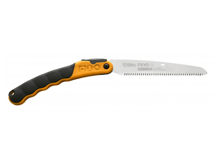 Scie pliante d'élagage Silky F180 141-18 lame droite manche caoutchouc bicolore noir/orange 14cm
