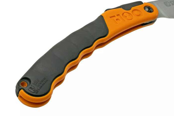 Scie pliante d'élagage Silky F180 141-18 lame droite manche caoutchouc bicolore noir/orange 14cm