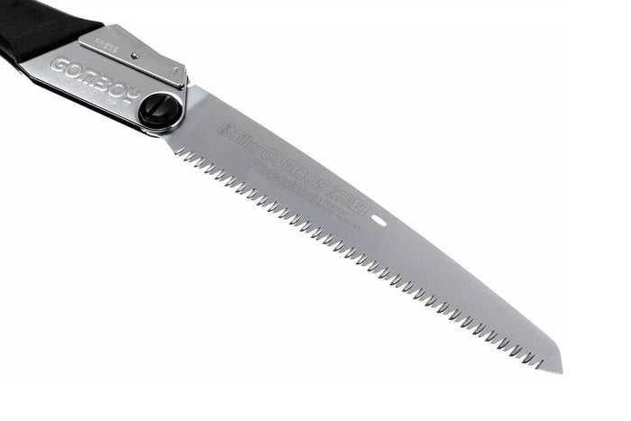 Scie pliante d'élagage Silky Gomboy 121-21 lame droite manche caoutchouc noir 23,3cm