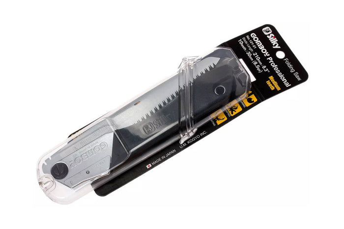 Scie pliante d'élagage Silky Gomboy 121-21 lame droite manche caoutchouc noir 23,3cm