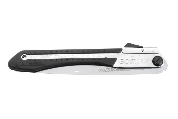Scie pliante d'élagage Silky Gomboy 121-27 lame droite manche caoutchouc noir 30cm