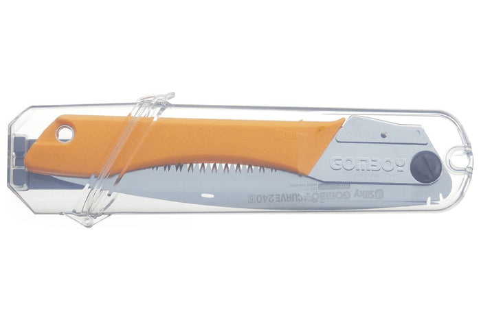 Scie pliante d'élagage Silky Gomboy 717-24 lame courbée manche caoutchouc orange 27cm