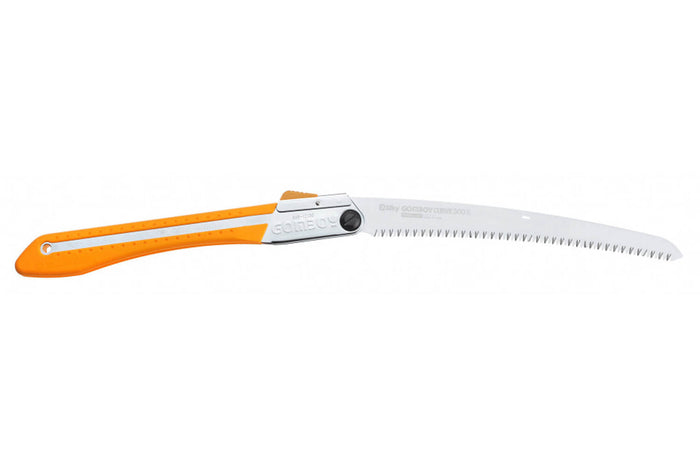 Scie pliante d'élagage Silky Gomboy 717-30 lame courbée manche caoutchouc orange 33cm