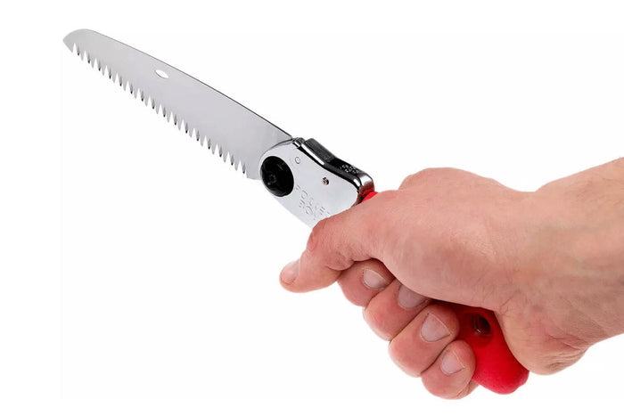 Scie pliante d'élagage Silky Pocketboy 34613 lame droite manche caoutchouc rouge 16cm