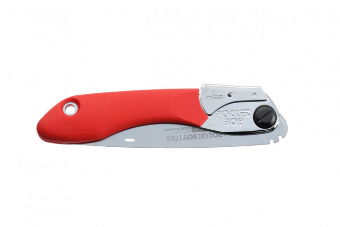 Scie pliante d'élagage Silky Pocketboy 34617 lame droite manche caoutchouc rouge 20cm