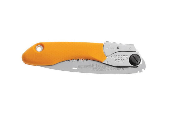Scie pliante d'élagage Silky Pocketboy 726-17 lame courbée manche caoutchouc jaune 20cm