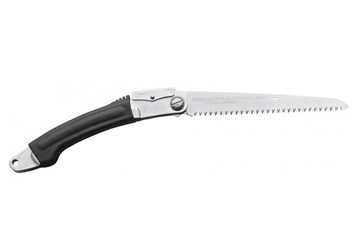 Scie pliante d'élagage Silky Ultra Accel SY444_24 lame droite manche caoutchouc noir 29cm