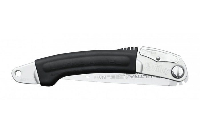 Scie pliante d'élagage Silky Ultra Accel SY444_24 lame droite manche caoutchouc noir 29cm