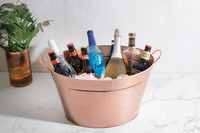Seau à champagne et refroidisseur de vin Barcraft en acier galvanisé finition cuivrée
