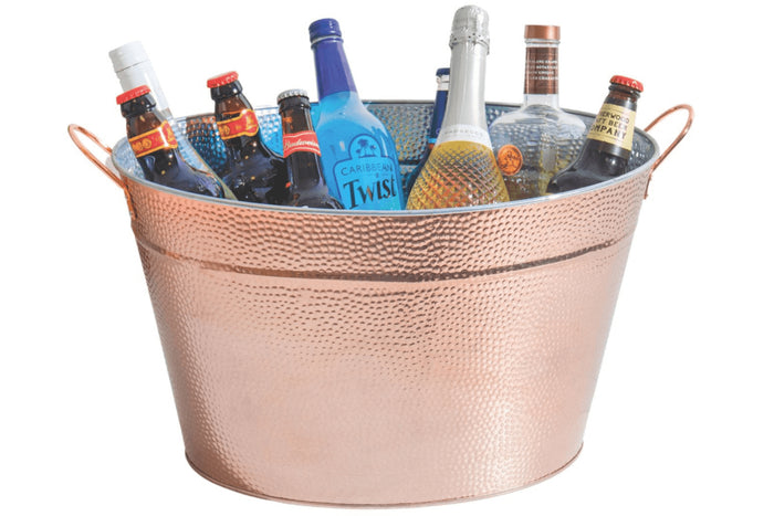 Seau à champagne et refroidisseur de vin Barcraft en acier galvanisé finition cuivrée