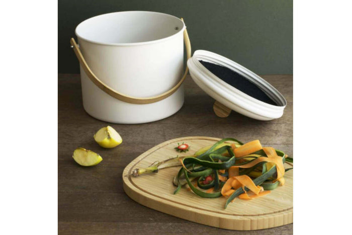 Seau à compost d'intérieur Pebbly en acier
