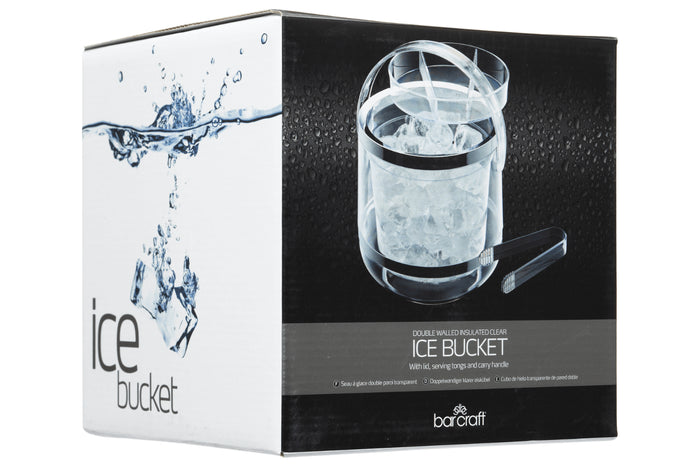 Seau à glace à double paroi BarCraft en acrylique avec pince