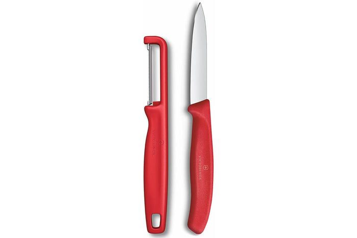 Set 1 couteau + 1 éplucheur Victorinox SwissClassic rouge