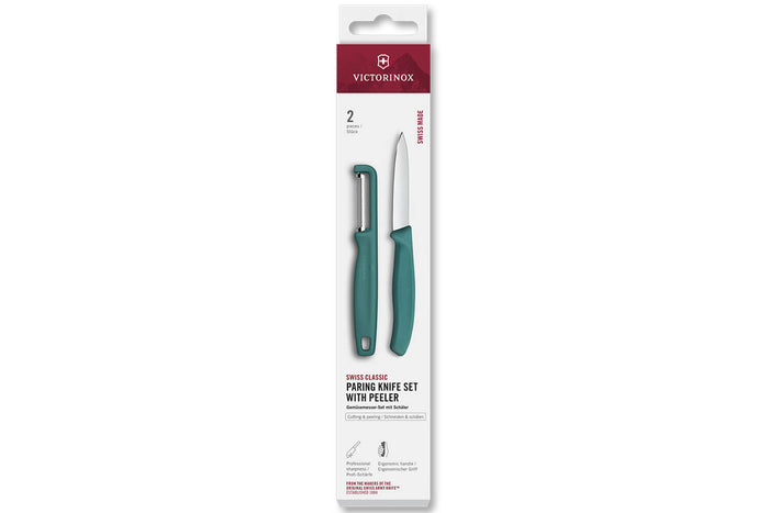 Set 1 couteau + 1 éplucheur Victorinox SwissClassic vert
