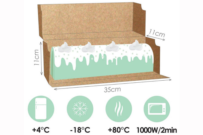 Set 2 boîtes pour cake/bûche Scrapcooking en carton kraft - 35x11x11cm
