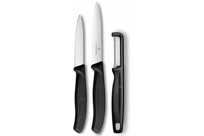 Set 2 couteaux + 1 éplucheur Victorinox SwissClassic noir