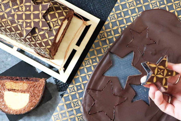 Set 2 feuilles transfert Scrapcooking Couture pour chocolat et bûche