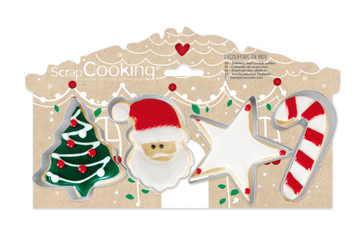 Set 4 emporte-pièces Scrapcooking en fer blanc - Noël