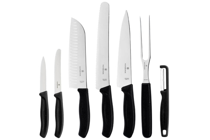 Set 7 pièces Victorinox SwissClassic 5 couteaux + 1 fourchette à viande + 1 éplucheur