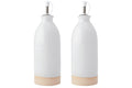 Set de 2 bouteilles à huile et vinaigre KitchenCraft Idilica en grès crème 450ml