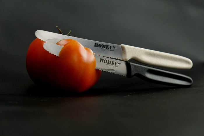 Set de 2 couteaux de cuisine universels Homey's Mölti SVART lame crantée 11cm