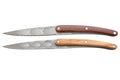 Set de 2 couteaux d'office Deejo Office Art Déco manche en bois d'olivier et bois corail 9cm