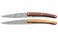Set de 2 couteaux d'office Deejo Office Polynésien et Pacifique manche en bois d'olivier et bois corail 9cm