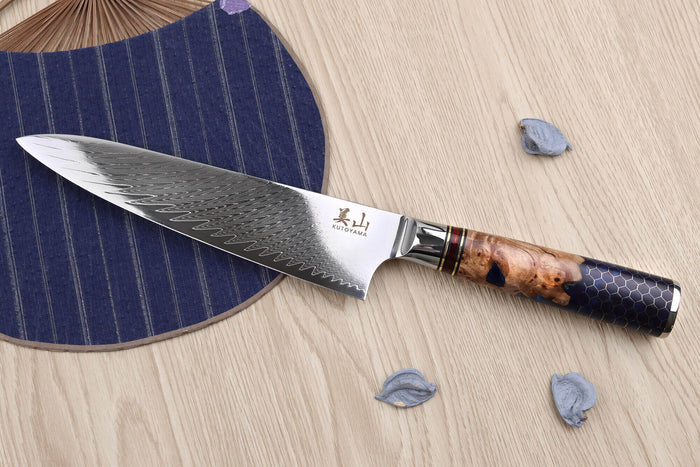 Set de 2 couteaux Kutoyama Damas nid d'abeille chef + office