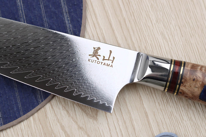 Set de 2 couteaux Kutoyama Damas nid d'abeille chef + office