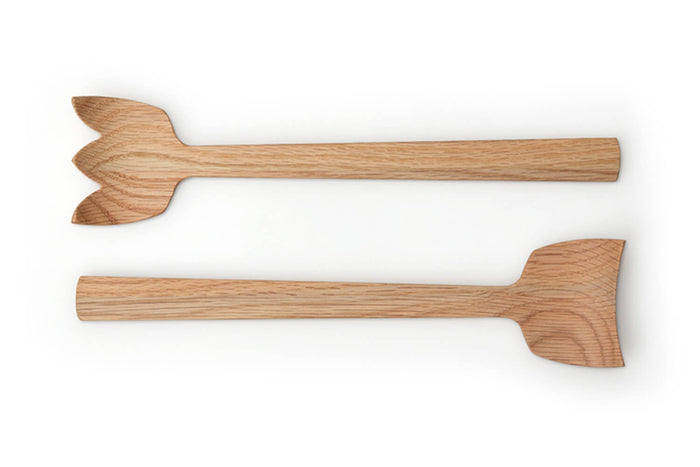 Set de 2 couverts à salade Continenta en bois de chêne 30,5cm