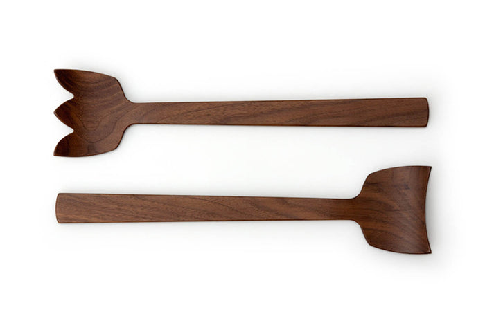 Set de 2 couverts à salade Continenta en bois de noyer 30,5cm
