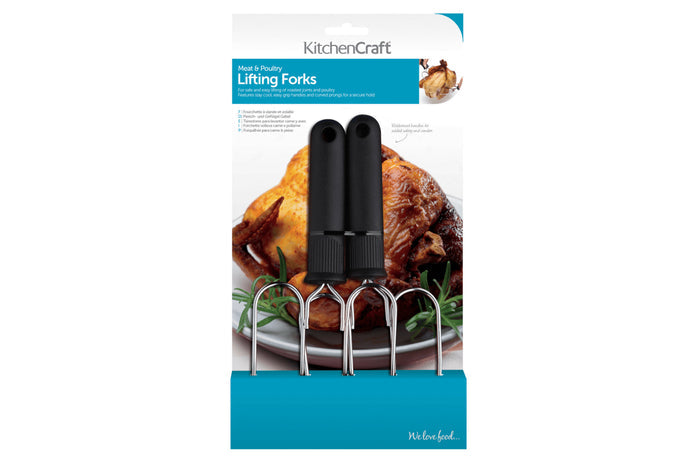 Set de 2 fourchettes à viande et volaille KitchenCraft en acier inoxydable