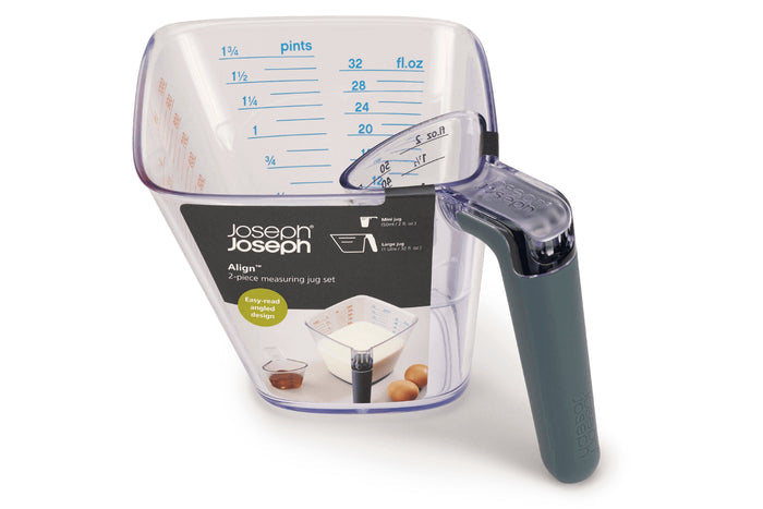 Set de 2 pichets doseurs Joseph Joseph Align avec unités de mesure
