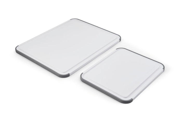 Set de 2 planches à découper anti-glisse Kitchen Aid réversibles en PP blanc