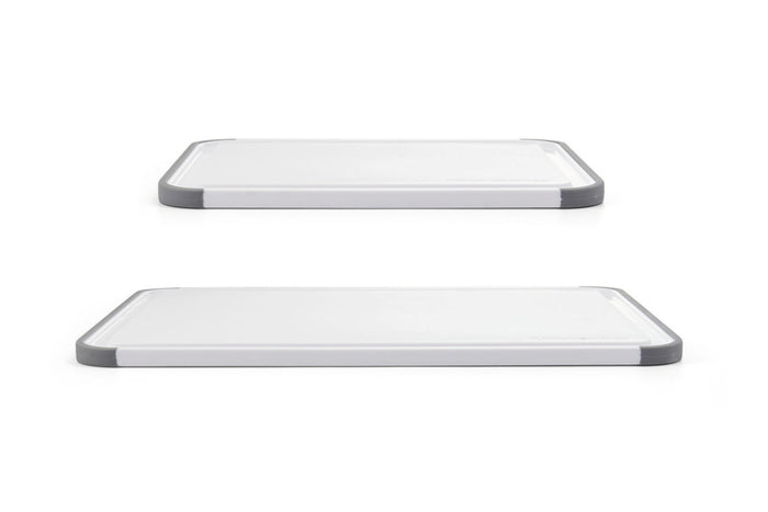 Set de 2 planches à découper anti-glisse Kitchen Aid réversibles en PP blanc