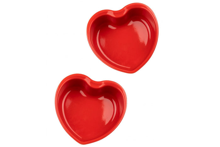Set de 2 plats four Peugeot Appolia For You cœur rouge en céramique 13.5cm