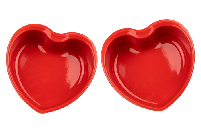Set de 2 plats four Peugeot Appolia For You cœur rouge en céramique 13.5cm
