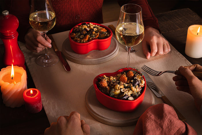 Set de 2 plats four Peugeot Appolia For You cœur rouge en céramique 13.5cm