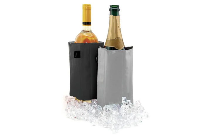 Set de 2 refroidisseurs à vin Pulltex noir et gris réversibles
